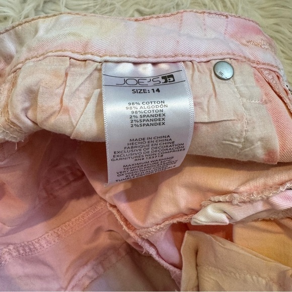 Joe's Jeans Harlow Denim Shorts Girl's 14‎ Rainbow Tie Dye Frayed Hem Buttoned - Picture 8 of 9